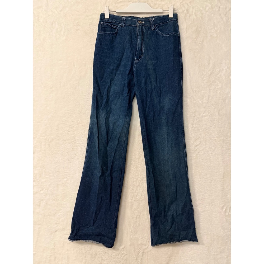 Black Jack High Waisted Straight Leg Jeans Dark Wash Contrast Stitch Denim 29x32